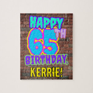 65th Birthday ~ Fun, Urban Graffiti geïnspireerd  Legpuzzel