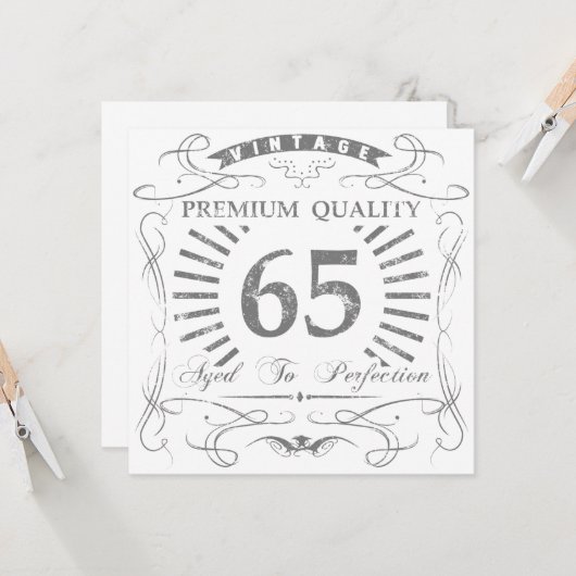 65th Birthday Gag Gift Kaart (Voorkant / Achterkant in situ)