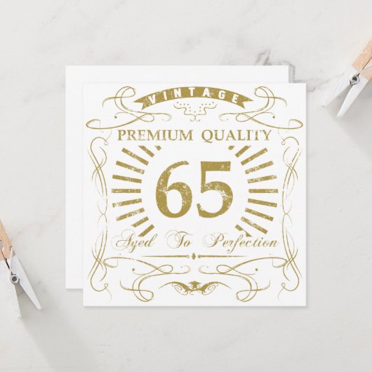65th Birthday Gag Gift Kaart (Voorkant / Achterkant in situ)
