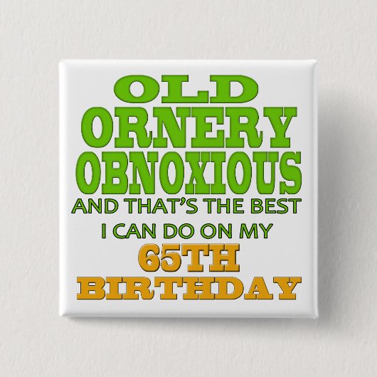 65th Birthday Gifts Vierkante Button 5,1 Cm (Voorkant)