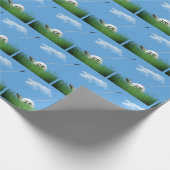 65th Birthday Golf Ball Cadeaupapier (Hoek)