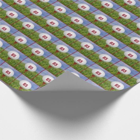 65th Birthday Golf Ball Cadeaupapier (Hoek)