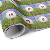 65th Birthday Golf Ball Cadeaupapier (Rol Hoek)