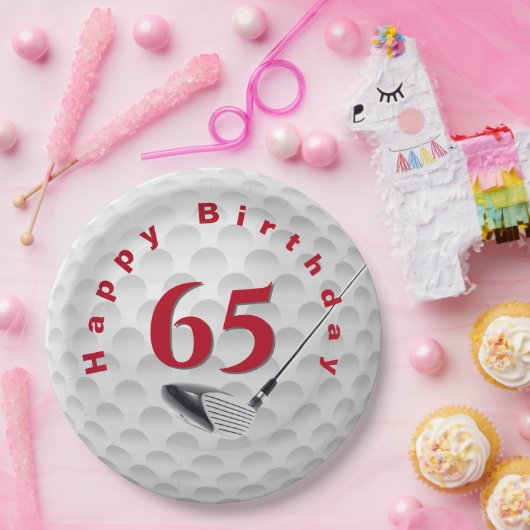 65th Birthday Golf Ball Design Bord (Feest)