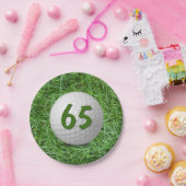 65th Birthday Golf Ball on Grass Paper Bord (Feest)