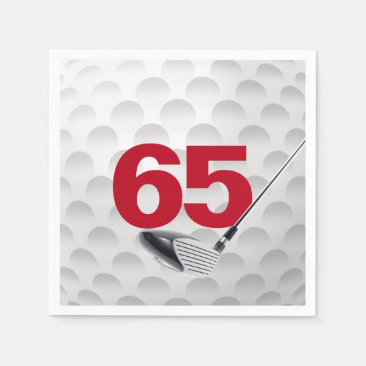65th Birthday Golf Ball Servet (Voorkant)
