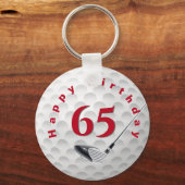 65th Birthday Golf Ball Sleutelhanger (Voorkant)