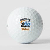 65th Birthday Golf Balls Funny Gift Blauw - 12 Pac Golfballen (Voorkant)