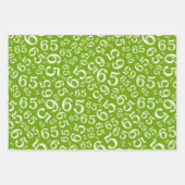 65th Birthday Green & White Number Pattern 65 Inpakpapier Vel (Voorkant 2)