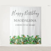 65th Birthday Holly December Birth Flower Backdrop Wandkleed (Voorkant)