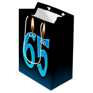 65th Birthday Kandles Medium Gift Bag Cadeauzakje