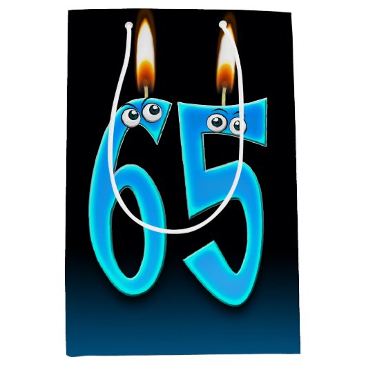 65th Birthday Kandles Medium Gift Bag Medium Cadeauzakje (Voorkant)