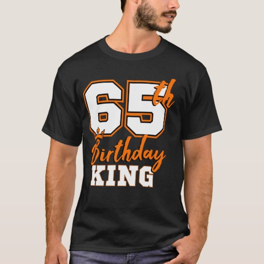 65th Birthday King Party Crown Bday Celebration T-shirt (Voorkant)