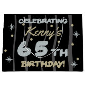 65th Birthday Party Add Your Name Groot Cadeauzakje (Voorkant)