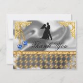 65th Birthday Party Blue Hearts Gem, Bedankt (Voorkant)