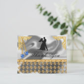 65th Birthday Party Blue Hearts Gem, Bedankt (Staand voorkant)