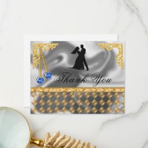 65th Birthday Party Blue Hearts Gem, Bedankt