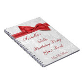 65th Birthday Party Damask and Bow Notitieboek (Rechterzijde)