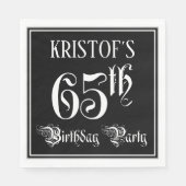 65th Birthday Party — Fancy script + aangepaste na Servet (Voorkant)