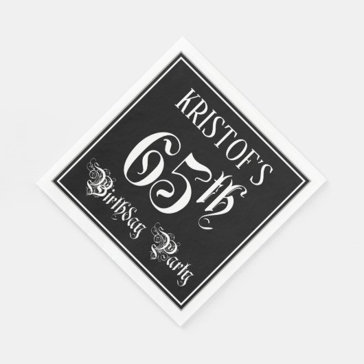 65th Birthday Party — Fancy script + aangepaste na Servet (Hoek)