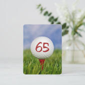 65th Birthday Party Golf thema Kaart (Staand voorkant)