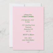 65th Birthday Party Invitation Afbeelding and Name Kaart (Achterkant)