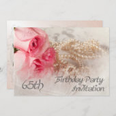 65th Birthday party invitation Kaart (Voorkant / Achterkant)