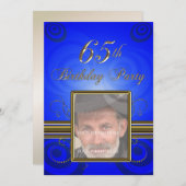 65th Birthday party Invitation Kaart (Voorkant / Achterkant)