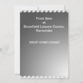 65th Birthday Party Invitation - Silver Kaart (Achterkant)