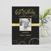 65th Birthday Party Invitations - Foto optioneel Kaart (Staand voorkant)