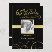 65th Birthday Party Invitations - Foto optioneel Kaart (Voorkant / Achterkant)