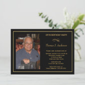 65th Birthday Party Invitations - voeg uw foto toe Kaart (Staand voorkant)