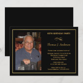 65th Birthday Party Invitations - voeg uw foto toe Kaart (Voorkant / Achterkant)