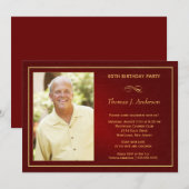 65th Birthday Party Invitations - voeg uw foto toe Kaart (Voorkant / Achterkant)