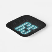 65th Birthday Party Neon Sign on Brick Papieren Bordje (Gebogen)