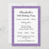 65th Birthday Party Paars/White number patroon Kaart (Voorkant)