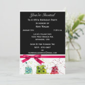 65th Birthday Party Personalized Invitation Kaart (Staand voorkant)