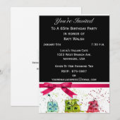 65th Birthday Party Personalized Invitation Kaart (Voorkant / Achterkant)