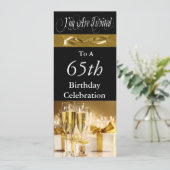 65th Birthday Party Personalized Invitation Kaart (Staand voorkant)