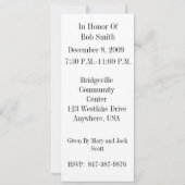 65th Birthday Party Personalized Invitation Kaart (Achterkant)