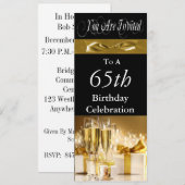 65th Birthday Party Personalized Invitation Kaart (Voorkant / Achterkant)