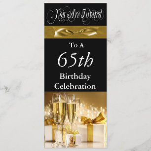 65th Birthday Party Personalized Invitation Kaart