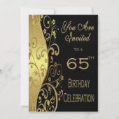 65th Birthday Party Personalized Invitation Kaart (Voorkant)