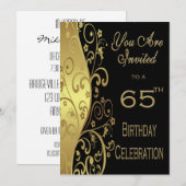 65th Birthday Party Personalized Invitation Kaart (Voorkant / Achterkant)