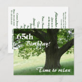 65th Birthday Party-Relax/with Quote Kaart (Voorkant / Achterkant)