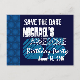 65th Birthday Party Save the Date Blue Midnight Aankondigingskaart