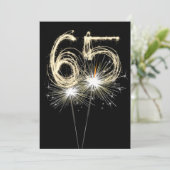 65th Birthday Party Sparkler Kaart (Staand voorkant)