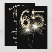 65th Birthday Party Sparkler Kaart (Voorkant / Achterkant)