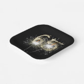 65th Birthday Party Sparklers on Black Papieren Bordje (Gebogen)