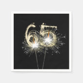 65th Birthday Party Sparklers on Black Servet (Voorkant)